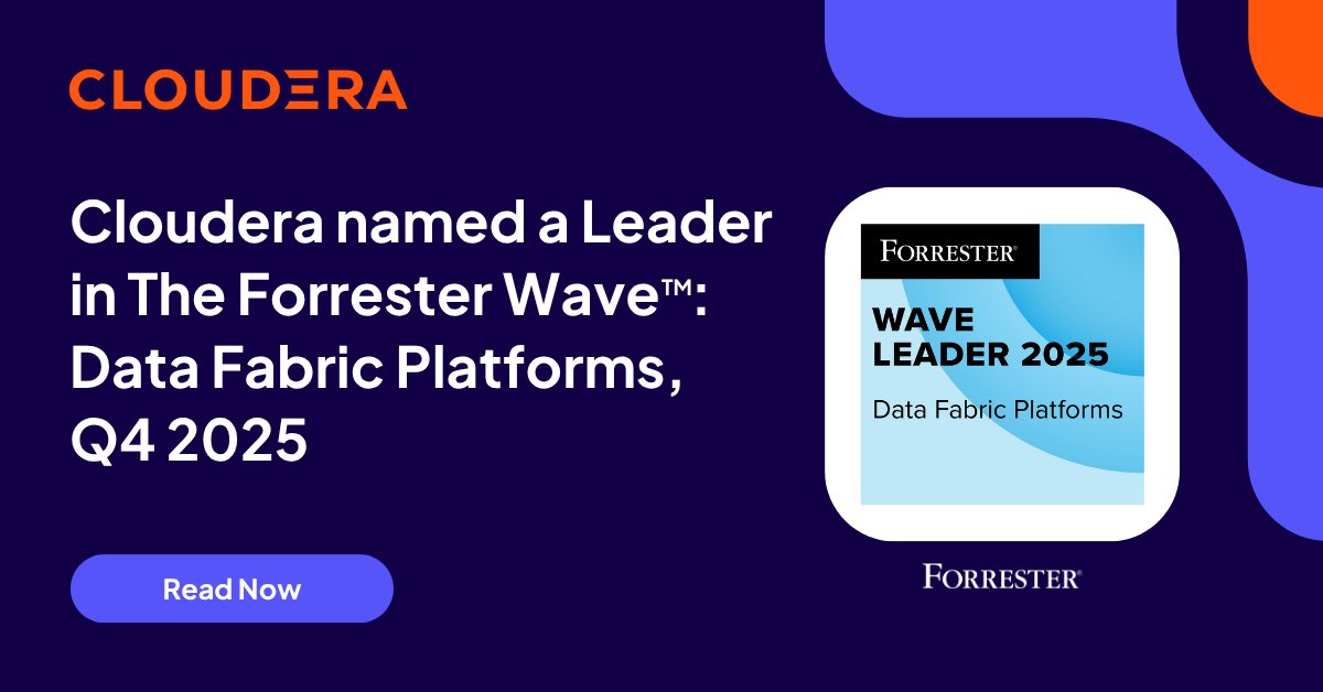 cloudera's tweet image. We know data architectures, period. That’s why we believe in a flexible data fabric that helps enterprises unify, govern, and secure data wherever it lives.
 
See why @forrester named Cloudera a leader and ideal choice for organizations that need robust data processing, scalable…