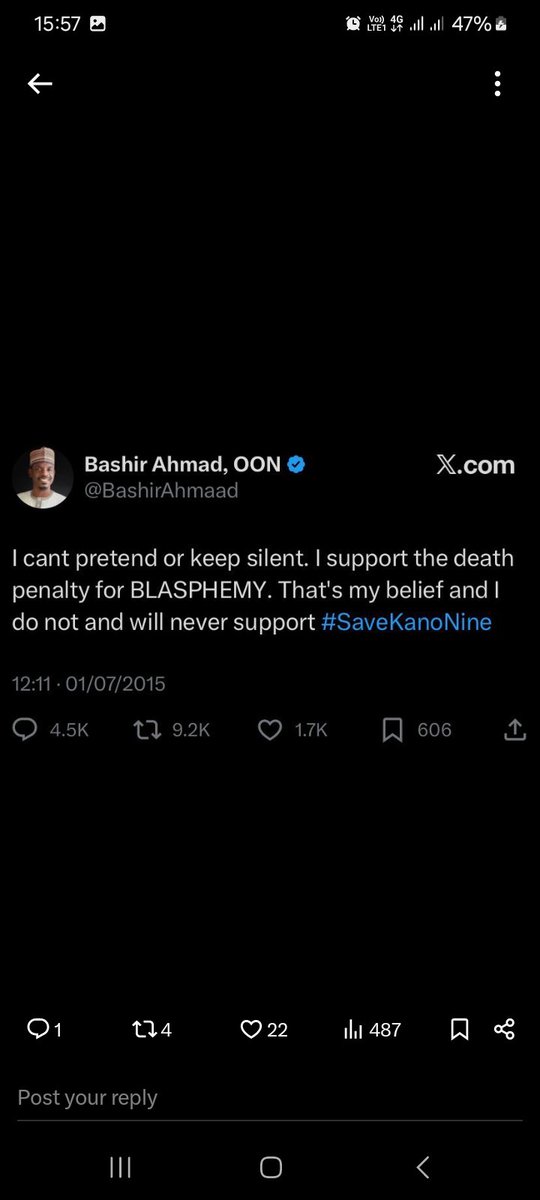 <a href="/BashirAhmaad/">Bashir Ahmad, OON</a> But this you nah...abi nah eyes dey pain me... if everything they say about the north is not true....this is you a northern Muslim supporting the lynching of Deborah....what else can be more terror than this..is this a misrepresentation