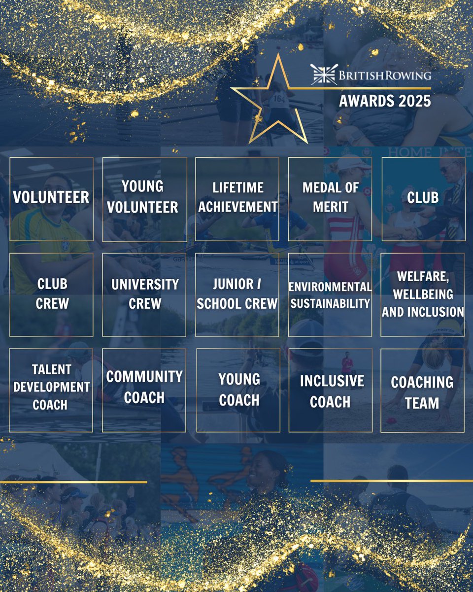 One week left to nominate your coaches, clubs and crews! ⭐ 

The British Rowing Awards celebrate people from across the rowing community who deserve recognition ⭐ 

Get your nominations in before midnight on 10 November 👇 
britishrowing.org/events/events-…