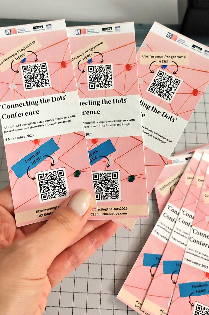 educrimjustice's tweet image. We are all set and ready for tomorrow&apos;s @UCL @UKRI_News #ConnectingTheDots2025 conference w/ presentations from the @ukhomeoffice HOAI, academics, + lived experience experts! Stay tuned!

@UCLPublicPolicy @GrandChallenges @IOE_London @UCL_IOE_PHD @ESRC @DrKeriWong