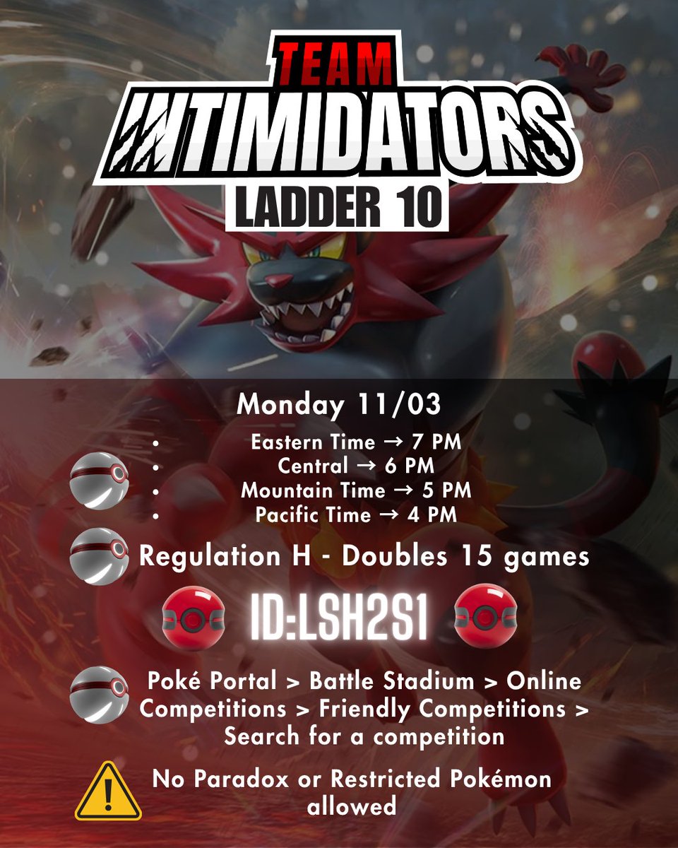 mauricioluz7's tweet photo. The last GC of Regulation H is here! 🏆
Join the Intimidators Ladder today and battle players from all around the world to practice and have fun! 🔥 https://t.co/KPJzTsoFmC