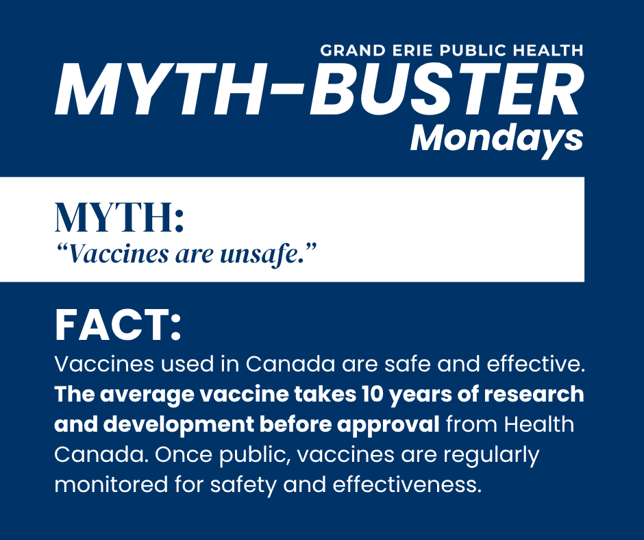 Welcome to Myth-buster Mondays, where we share evidence-based research to help silence the spread of misinformation. A reminder that influenza and COVID-19 vaccines are now available at local pharmacies and through healthcare providers. To learn more, visit
