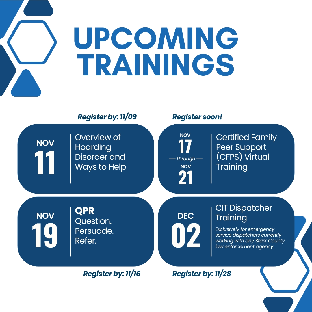 Your local board of mental health is pleased to provide valuable trainings throughout the year - all so we can work together for Hope, Wellness, and Recovery for Everyone.

starkmhar.org/starkmhar-trai…