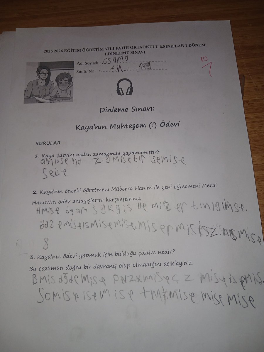Halimmey1's tweet photo. Ögretmen olduktan sonra bütün öğrencilere 100 veririm kolpası sıktıktan sonra ilk okuduğum sınav kağıdı https://t.co/EMSaMnv5Hf
