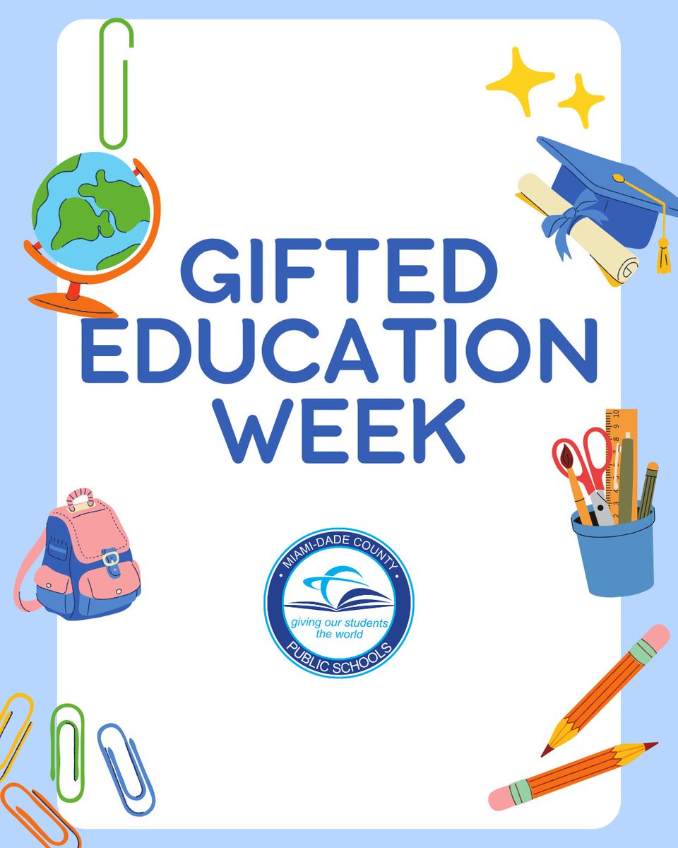 This week, we celebrate Gifted Education Week and recognize the extraordinary educators and students who make <a href="/MDCPS/">Miami-Dade Schools</a>’s Gifted Education Program one of the largest and most diverse in the nation. Through acceleration, enrichment, and innovation, our gifted learners are challenged