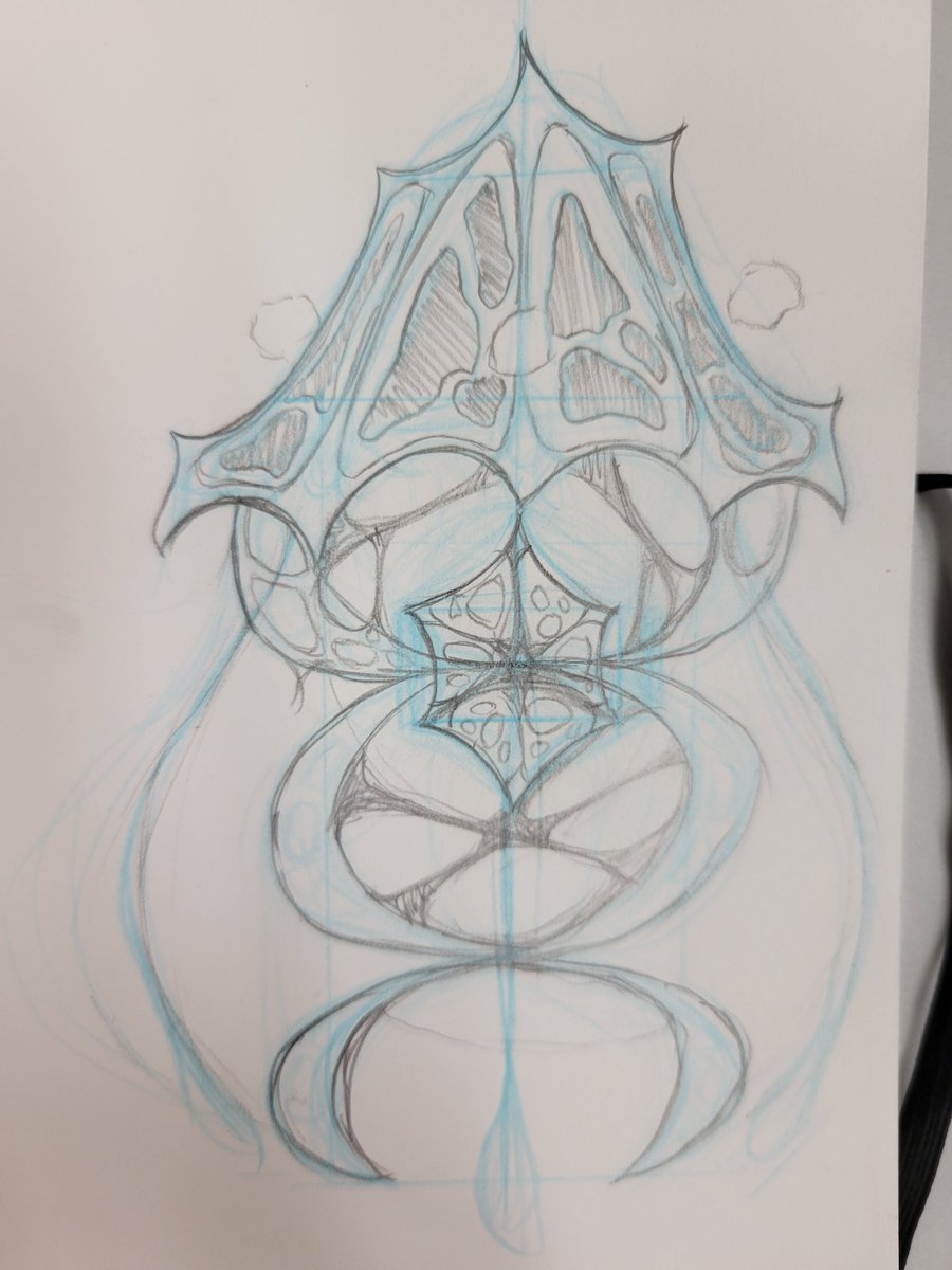 querulousArt's tweet image. Currently stuck at work and can&apos;t work on time sensitive WIPS, so I have started working on the designs for the Ancients in my Eternal Darkness Jayvik au for @jvhorrorweek for cosmic horror

Rough sketch is based off of Ulyoath from Eternal Darkness, mixed with the #hexcore.