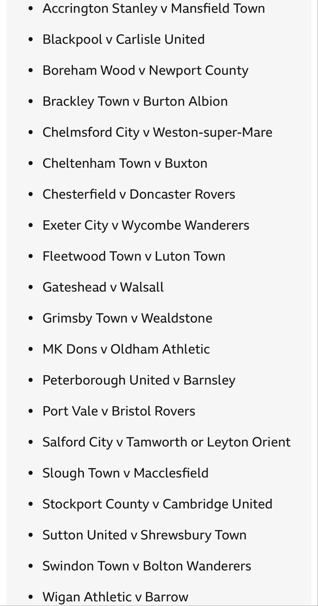 FA Cup Second Round draw!
What do we think of these fixtures then?