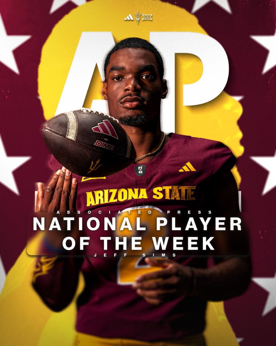 Jeff “HIM” Sims🔱🔱 <a href="/AP/">The Associated Press</a> <a href="/Big12Conference/">Big 12 Conference</a> #ArizonaState #CollegeFootball