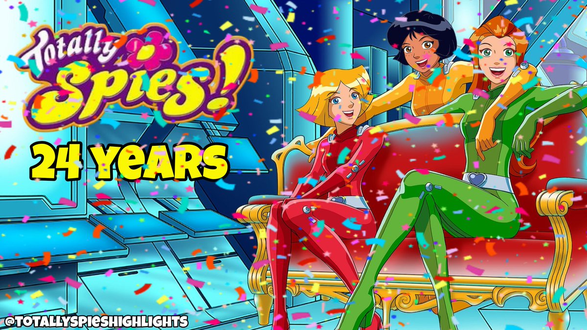 winxhighlights's tweet photo. Today is totally spies' birthday! 
They have been around for 24 years already, on November 3, 2001 the very first episode appeared on TV 
Happy birthday sam alex and clover 🥳🥳

#totallypies24years #24yearssamalexclover 
#24yearstotallyspies #totallyspieshighlights https://t.co/N02kbnzLjQ