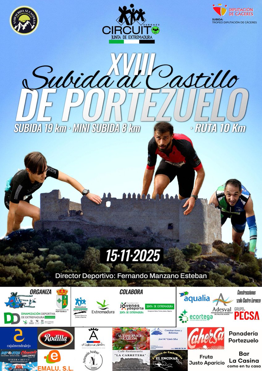 SubidaCastillo's tweet photo. 🏰 CARTEL OFICIAL XVIII SUBIDA AL CASTILLO DE PORTEZUELO

🌐 Más información en 👉 https://t.co/Gmj0Pl8oog
📝 Inscripciones 👉 https://t.co/eCnklTR7YM

📲 #ConquistaElCastillo #SubidaAlCastilloXVIII https://t.co/6A13z4C0s1
