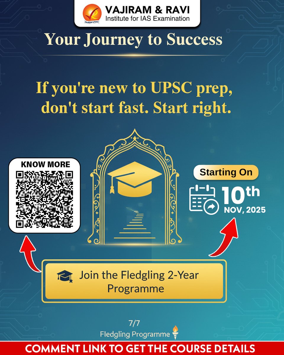 VajiramRavi's tweet photo. Introducing Vajiram & Ravi’s General Studies Fledgling Comprehensive 2-Year Programme
For enquiries: https://t.co/tHcp2b19FX
#UPSC2026 #IASPreparation #UPSCFoundationCourse #VajiramAndRavi #CivilServicesExam #UPSCJourney
Full post: https://t.co/rV52gbv7xf https://t.co/UQoNecQepg
