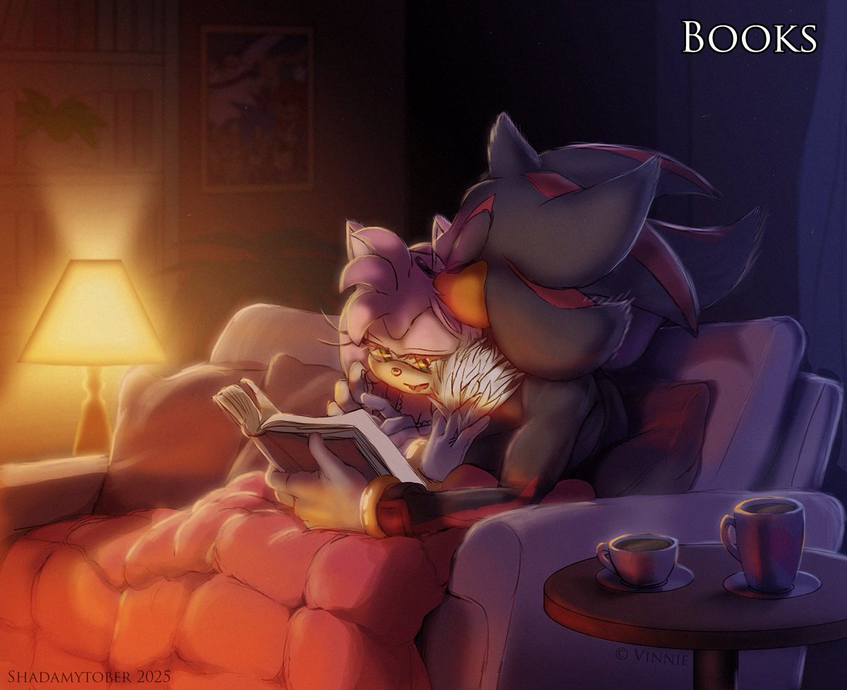 Most #shadamy shippers headcanon than both of them like to read. Maybe not the same genre...? But a cosy evening in front of the fireplace is always enjoyable 

One last drawing for #Shadamytober after this one then I'm done with this challenge!

Day 29: Books

#Shadamytober2025
