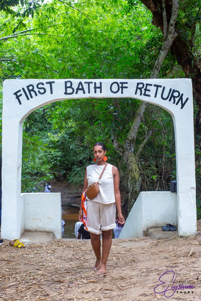 elysiumtoursgh's tweet photo. The Assin Manso Slave River, located in Ghana’s Central Region, holds deep historical and emotional significance. It was the site where enslaved Africans took their “last bath” before being marched to the coastal forts, such as Cape Coast and Elmina, for shipment across the https://t.co/BaI1WWstme