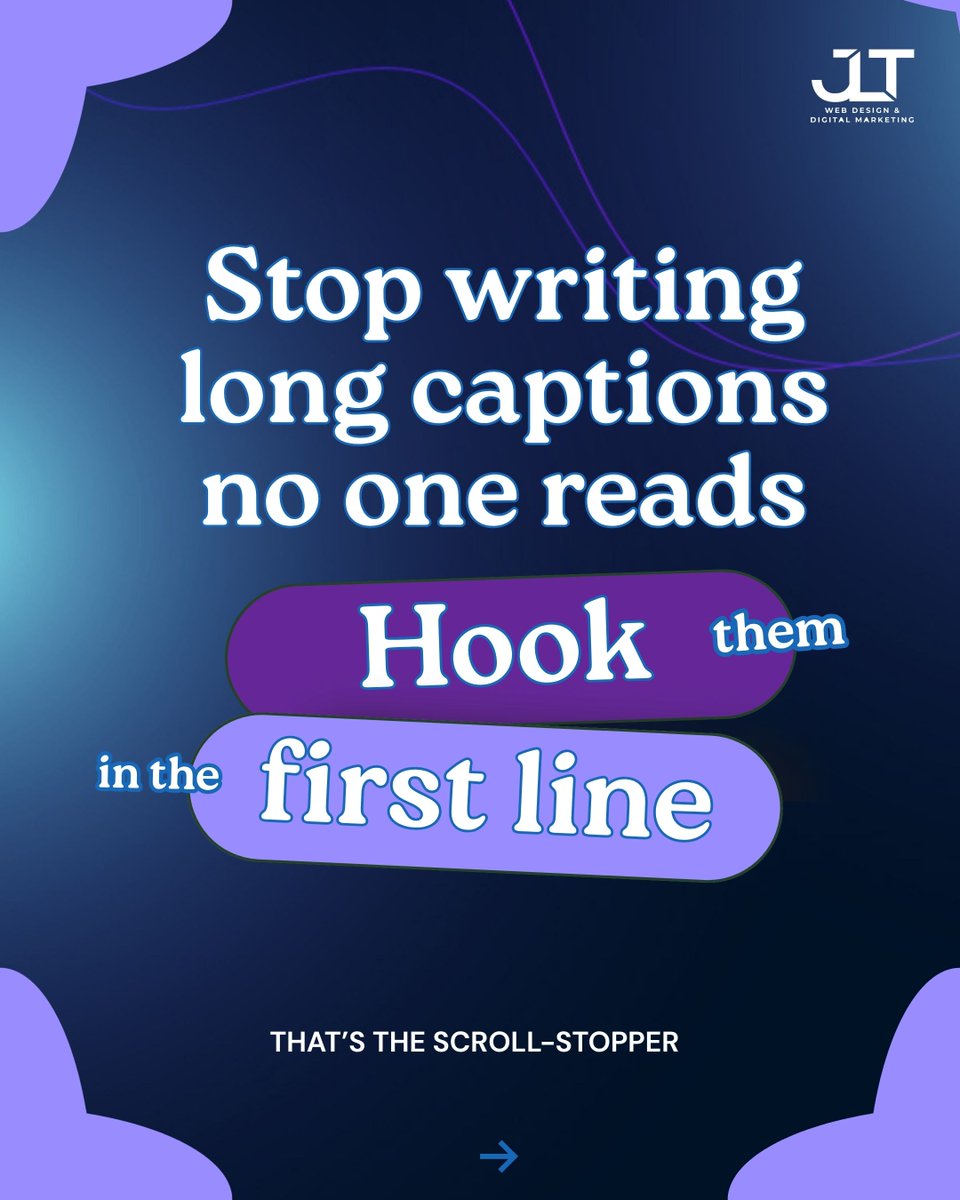 jlt_web's tweet image. 🚨 Stop writing long captions no one reads.
Your first line is the scroll-stopper.
If you don’t hook people fast, they’ll scroll past.
Use a question, bold statement, or relatable pain point.
👉 Get more tips: jltwebsolutions.com/social-media-m…

#JLTWebSolutions