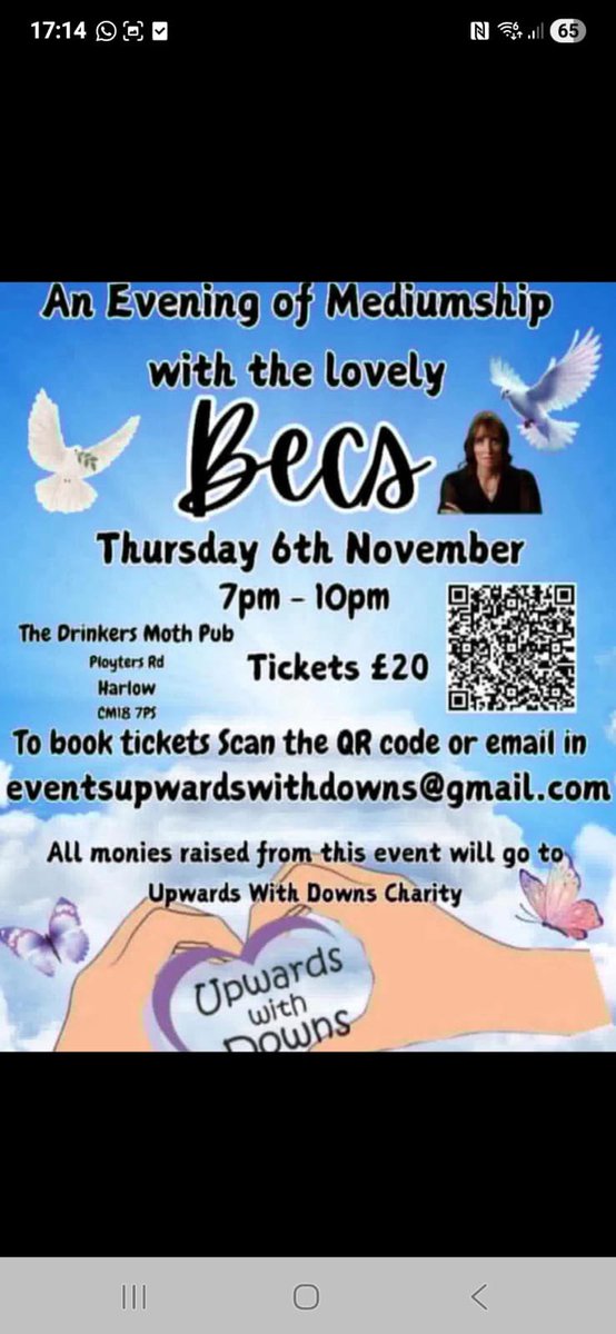 upwardsdowns's tweet image. Please come along to our fundraising evening with the lovely Becs xx