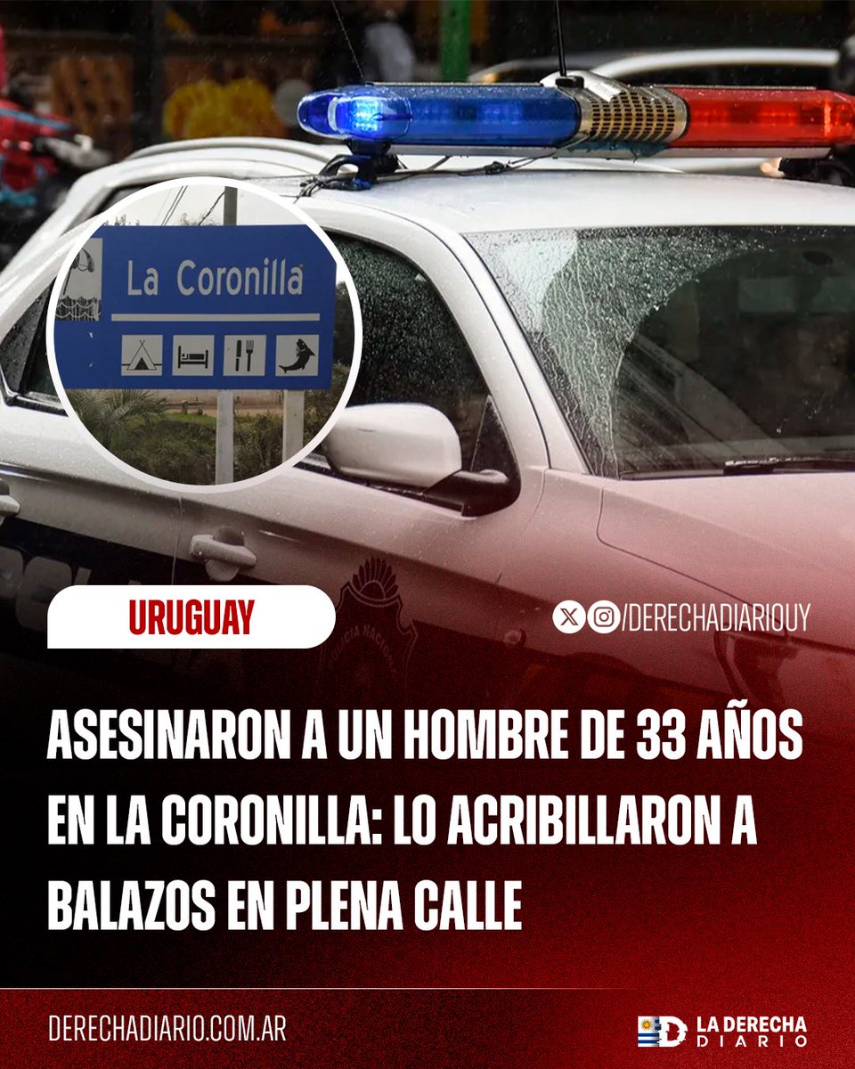 🇺🇾 | LAMENTABLE: La crisis de inseguridad es insostenible, ahora asesinaron a un hombre de 33 años en La Coronilla: lo acribillaron a balazos en plena calle.