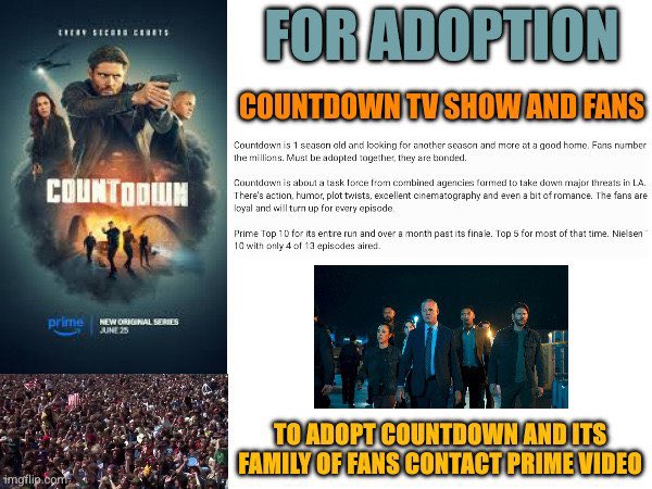 suebsg9's tweet photo. #adoptcountdown talking to you @hulu @netflix @DisneyPlus @StreamOnMax great cast great characters who deserve a second season #SaveCountdown for the fans and the cast who deserve play these characters again https://t.co/qTr3DSGdHa
