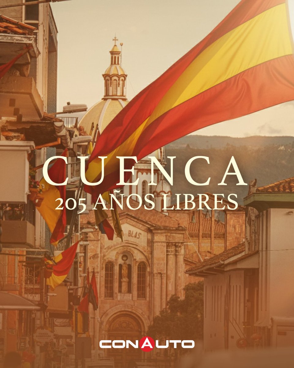 ConautoEC's tweet image. ✨ Celebramos 205 años de historia, cultura y libertad.
Hoy rendimos homenaje a Cuenca, ciudad de tradiciones, arte y gente que inspira.
¡Feliz aniversario a la Atenas del Ecuador! 🇪🇨❤️
#Cuenca205Años #IndependenciaDeCuenca #OrgulloEcuatoriano