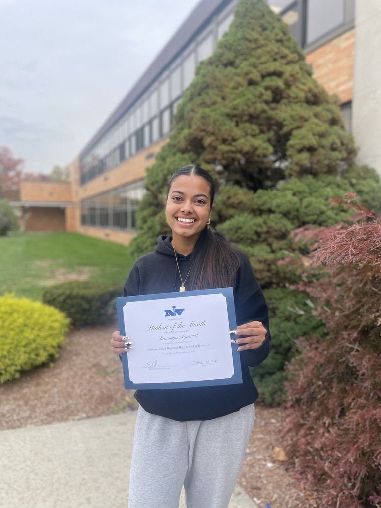 Congratulations to Samaaya Agarwal for being named October Student of the Month!  Samaaya is recognized for outstanding achievement, leadership, and a positive impact on our school community!