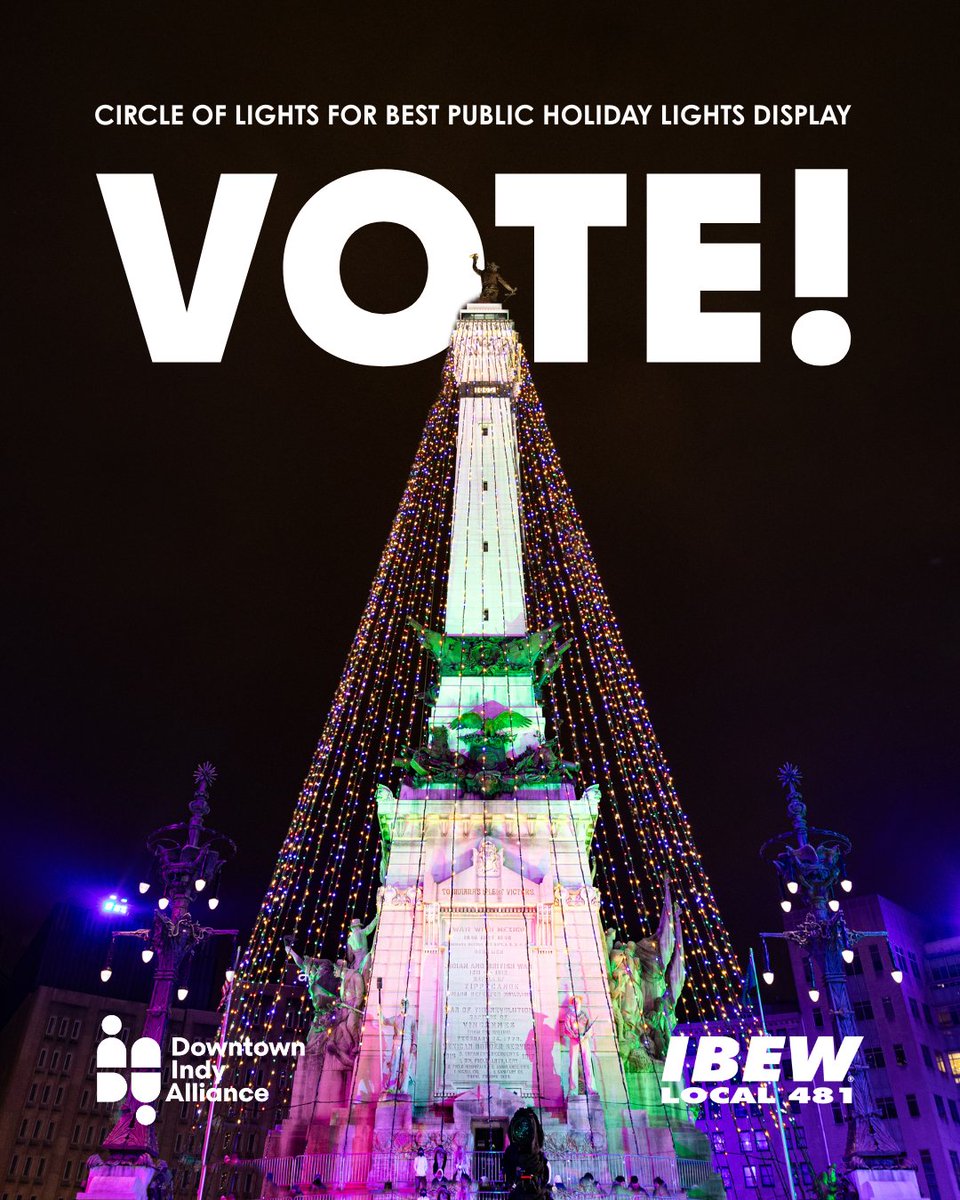 IndyDT's tweet image. Circle of Lights is a nominee for @USATODAY @10Best Readers Choice Awards!

We need your help to secure the number-one spot for “Best Public Holiday Lights Display” by voting DAILY until it closes on Monday, December 1. @ibew481 @WTHRcom 

Click the link in our bio to VOTE👆