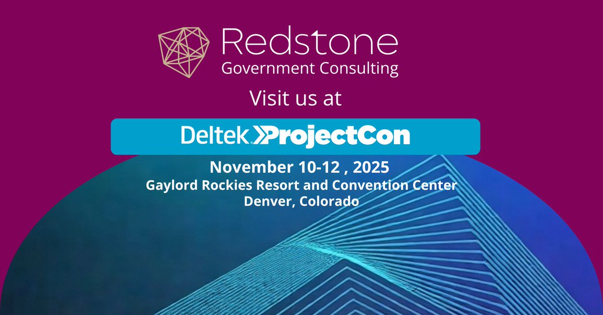 RedstoneGCI's tweet image. Denver-bound for Deltek ProjectCon 2025 next week! Looking forward to connecting with friends and clients in the Deltek community. If you’ll be there, reach out. We’d love to catch up. #Deltek #ProjectCon2025 #GovCon #Costpoint