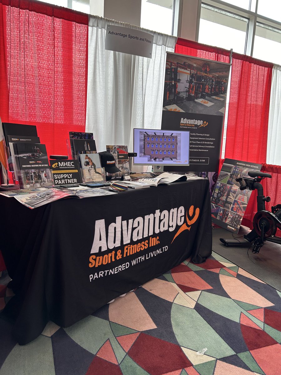 ddbowenASF's tweet photo. Soaking up some knowledge and networking @ma_hperd ? Stop by and learn more about partnering with @AdvantageSF for some PE fitness solutions! (…and a chance at $100)

Check out the power of @onepeloton in your programs too! https://t.co/SH9DaEqdJT