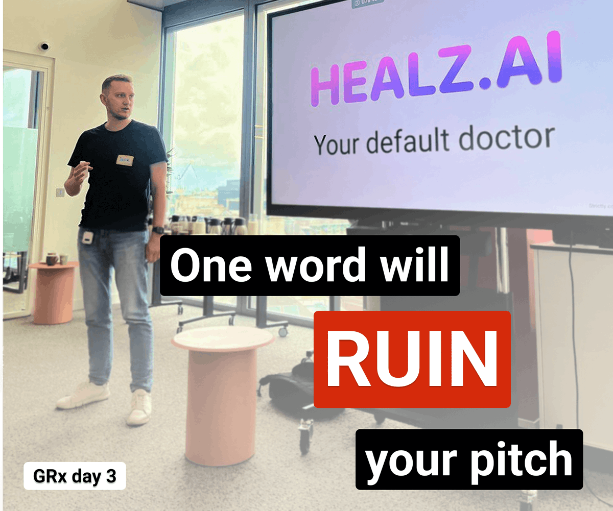 idemishev's tweet photo. I watched one word destroy a million-dollar pitch in 3 a sec

Not because of what it means, but what it reveals

“Hopefully”
“Maybe”
“We’ll try”

All of them scream: I’m not sure
And if you don’t sound like you believe, no one else will

#startup #founders #pitching #fundraising https://t.co/rXQ0mYa0d2