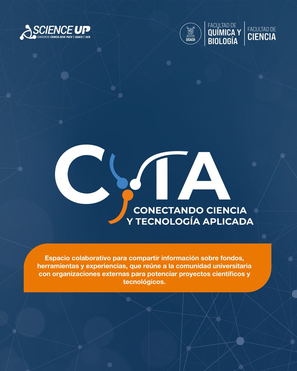 Scienceup_cl's tweet image. ¿Conoces las estrategias de la Usach para apoyar a su comunidad en la postulación exitosa a fondos de tecnología aplicada?
No te pierdas el primer encuentro 2025 de CyTA.
🗓 20 de noviembre | 🕔 17:00 hrs | 💻 Zoom
🔗 Inscríbete en: 2ly.link/2DrEb