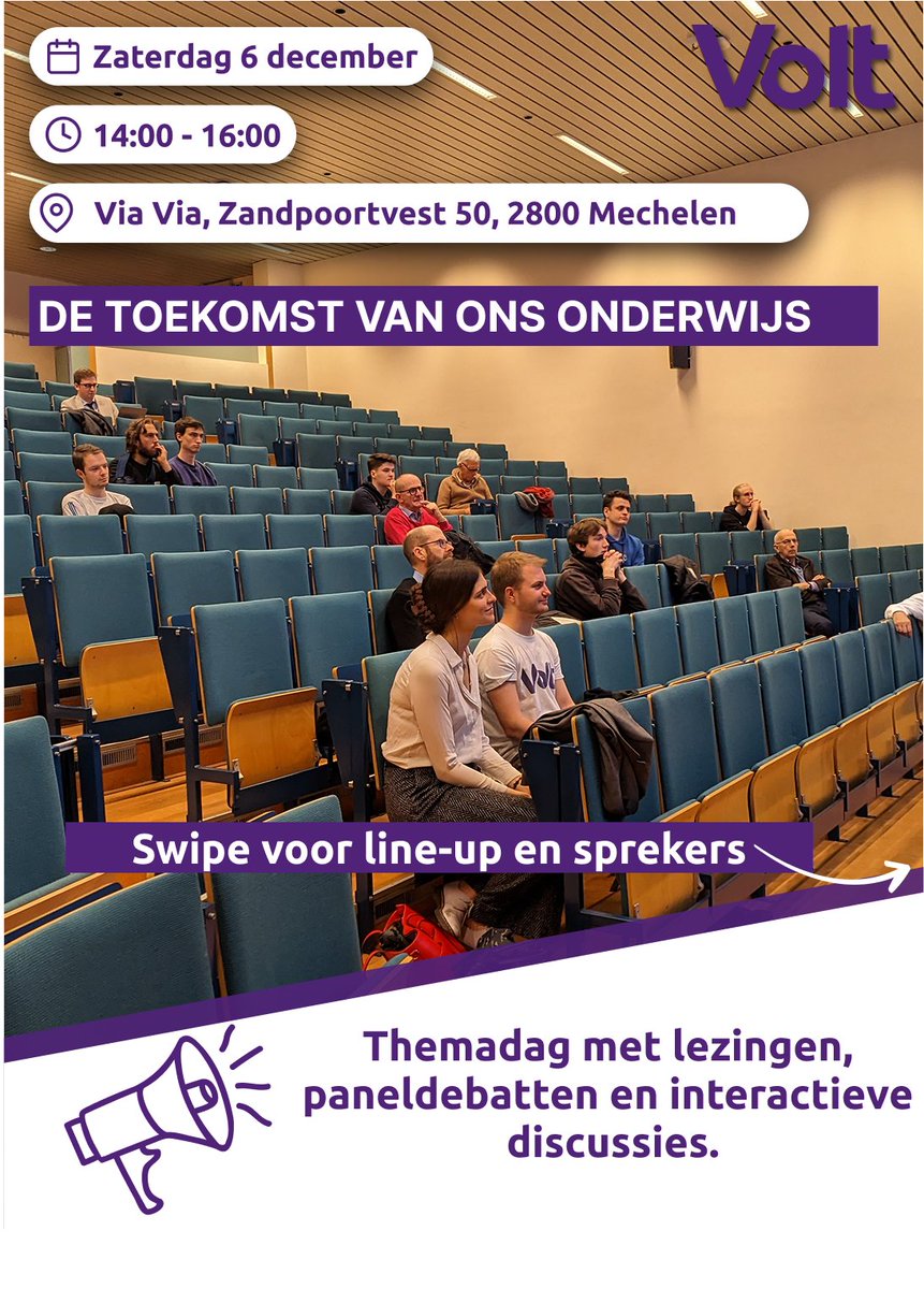 Kom op zaterdag 6 december naar een interessante themadag met lezingen, paneldebatten en interactieve discussies over 15-minuten steden en stedelijke leefkwaliteit (16:00-18:00) en onderwijs (14:00-16:00) 

Gratis tickets via de link in de 1e comment. 

Ik zal één van de