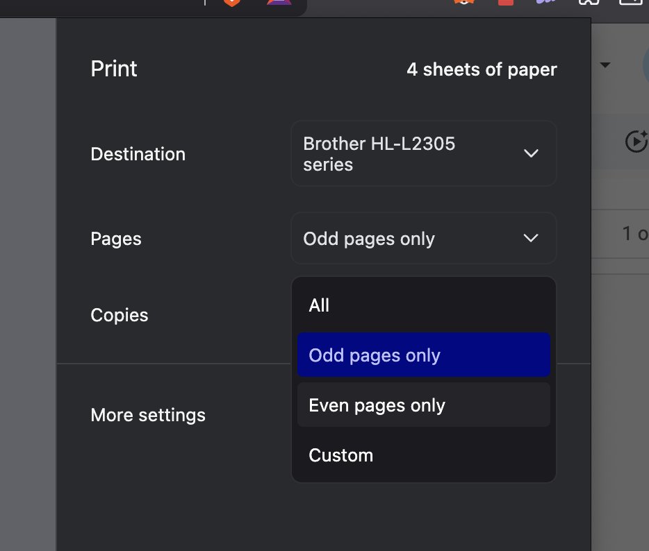 in what psychopath world have these settings ever been relevant? jarvis, print every other page