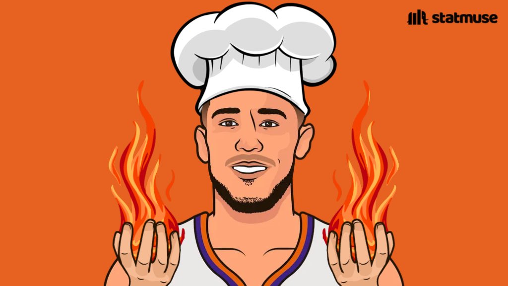 D-Book this season:

30.0 PPG (career-high)
7.4 APG (career-high)
51.1 FG% (career-high)
45.7 3P% (career-high)
3.0 3PM (career-high)

Cooking.