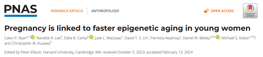 Amore_Lab's tweet photo. Pregnancy leaves a mark🐾: New study shows pregnancy is linked to faster epigenetic aging in young women, supporting the evolutionary cost of reproduction hypothesis.

https://t.co/t2luuNBTFl

#FertilityResearch #Reproductive #WomensHealth #Embriology #MaternalAge https://t.co/6uTQqERq2K