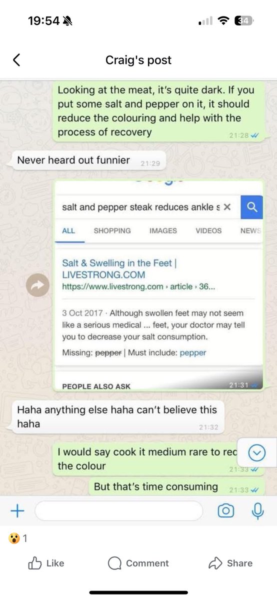 7 years ago today👀 <a href="/LancasterCityFC/">Lancaster City Football Club</a> <a href="/RobWils8/">Rob Wilson</a> being the physio and advising <a href="/tompreston1016/">Tom Preston</a> to use a bit of steak for his Rehab 😂😂😂 Brilliant times Rob what a legend and poor Tom 🙈#Gotbigfatjuicyone #SaltPepper 😂😂😂