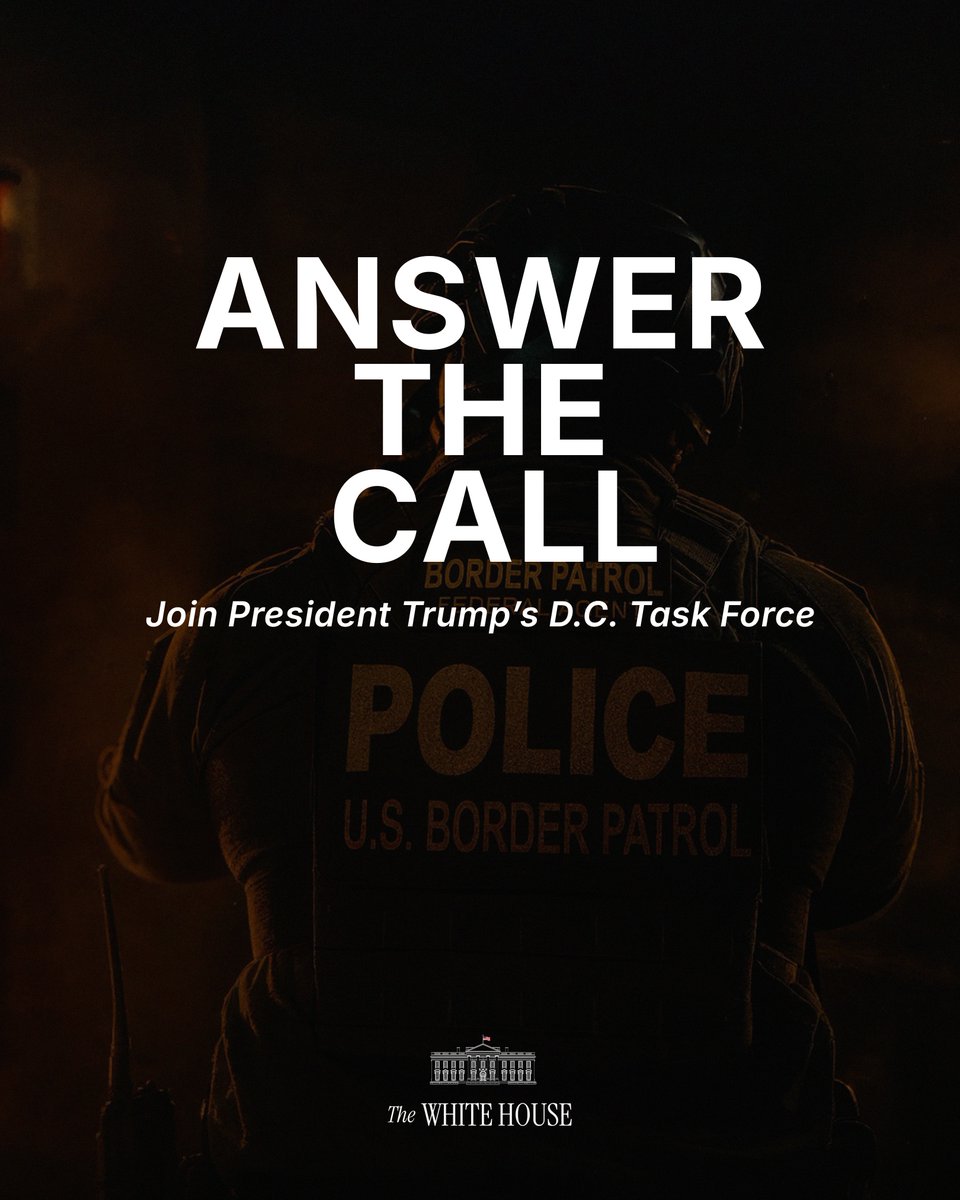 WhiteHouse's tweet photo. MAKE AMERICA SAFE AGAIN. 

D.C. &amp; OUR NATION NEED YOU 📲 https://t.co/H9bW4lMqNl https://t.co/ggPm6C1a00