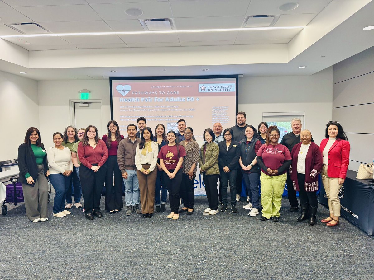 Collaboration in action! Our Health Fair: Pathways to Care for Adults 60+ in partnership with <a href="/THRCtxst/">Translational Health Research Center</a> &amp; San Marcos Library combined research, education &amp; outreach. Thanks to  11 partners, faculty, &amp; students for making it a success! #txst #CommunityImpact #HealthProfessions