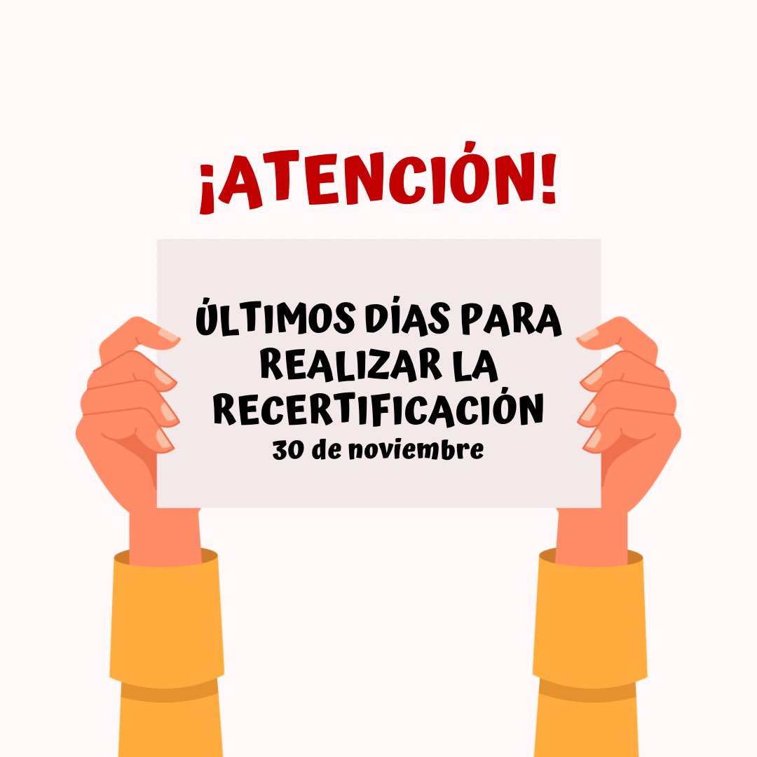 📢 ¡Últimos días para el proceso de recertificación!

✅ Si aún no has enviado tu documentación
✅ Si tienes trámites pendientes en la plataforma
✅ O si aún no defines si presentarás examen teórico o práctico (ECOE)… 

Este es el momento de hacerlo.
