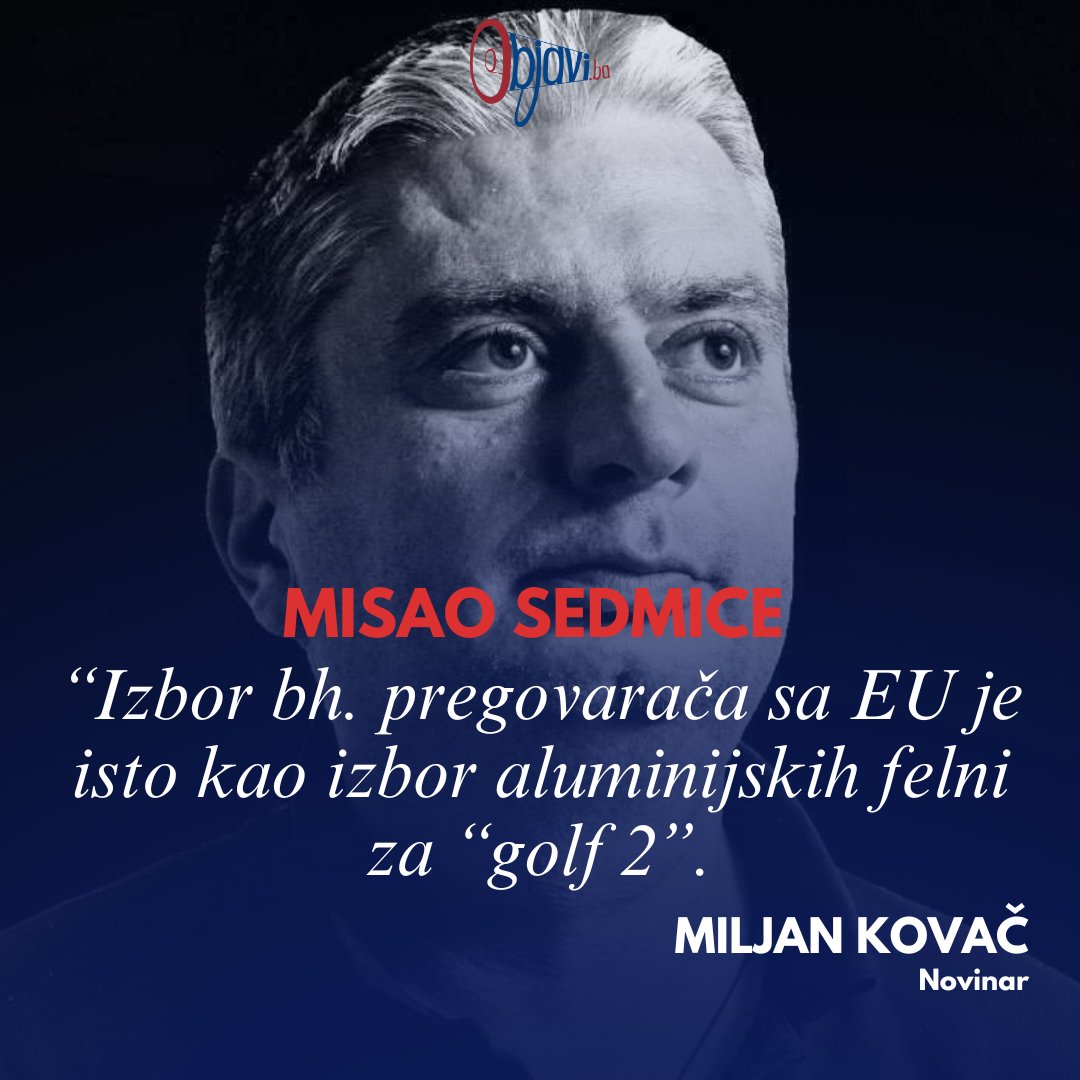 objavi_ba's tweet image. #MisaoSedmice: Miljan Kovač