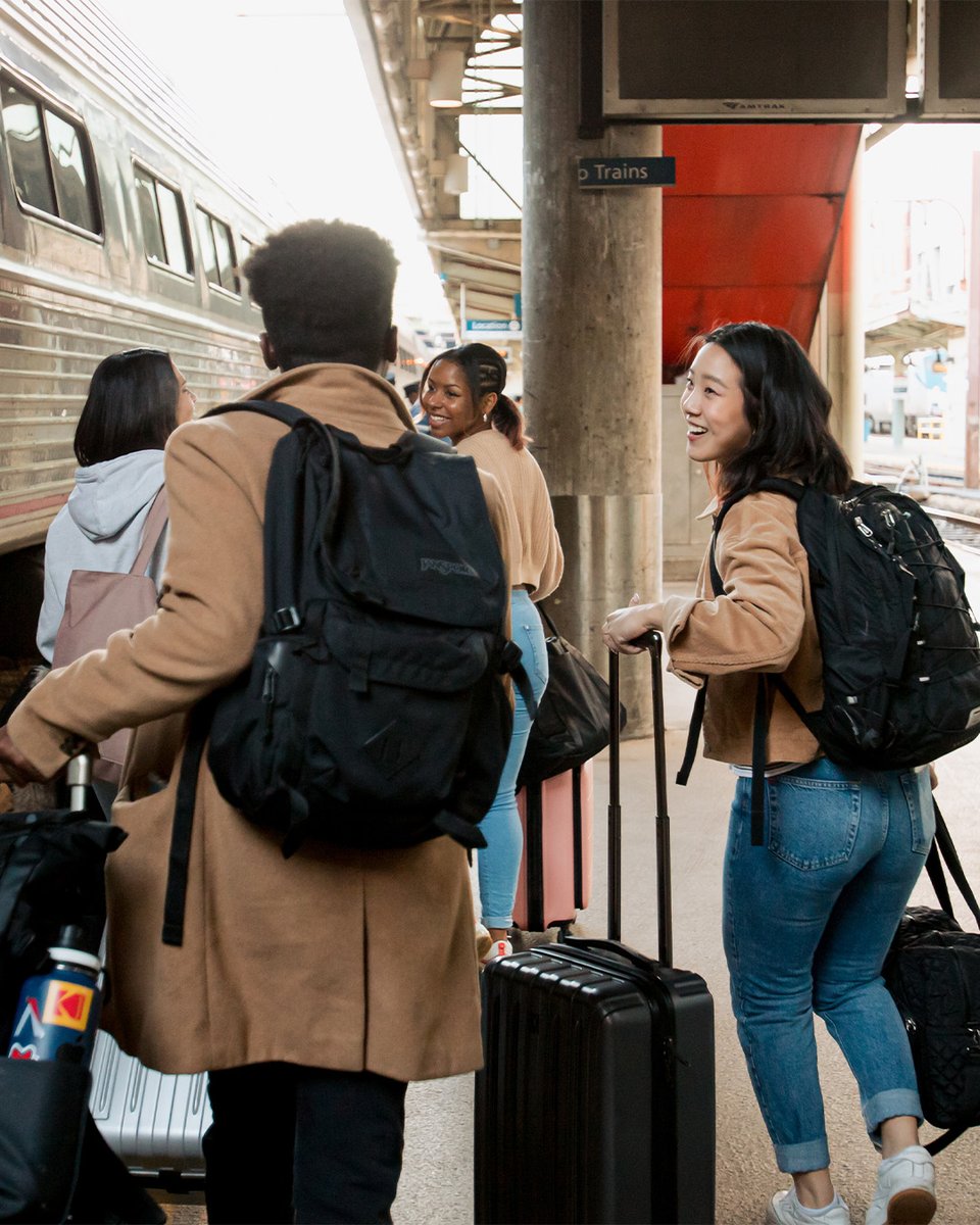 Amtrak's tweet image. bestied so hard we saved 60% on train tickets 😮‍💨 #AmtrakHowTo