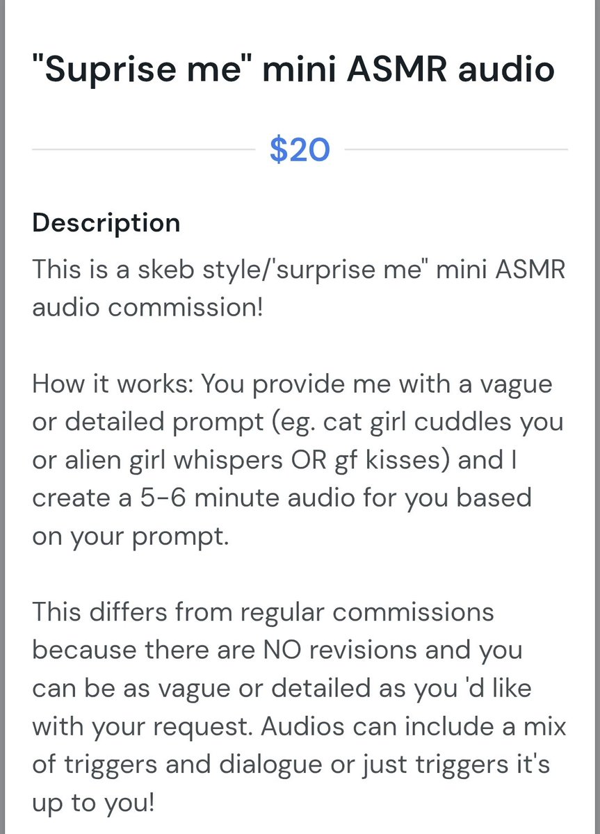 magiksora's tweet image. Interest check! 

Would anyone be interested in me opening mini ASMR comms? There'd be a limited amount of slots (probably 5)! These are skeb style ASMR audio commissions :3