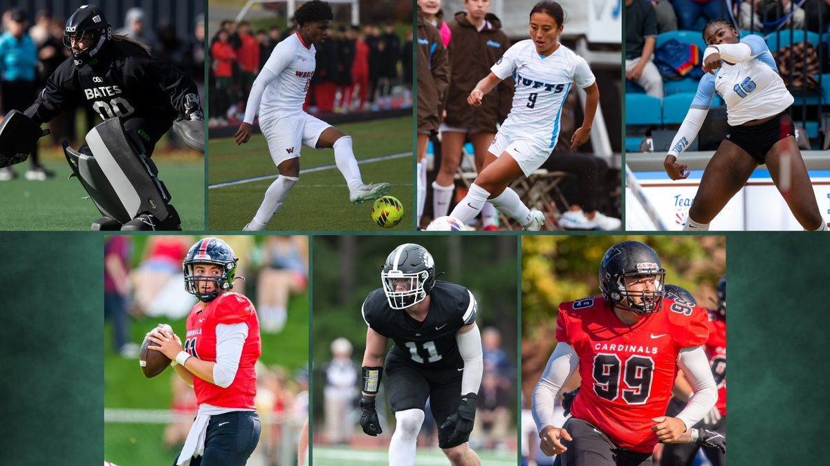 NESCAC's tweet image. NESCAC Weekly Honors - Nov. 3, 2025

🏑Ava Donohue, Bates
🏈Matt Fitzsimons, Wesleyan
🏈Angus Leary, Bowdoin
🏈Dean Sokaris, Wesleyan
⚽️Joshwin Jennings, Wesleyan
⚽️Elsi Aires, Tufts
🏐Maiwenn Kamdje, Tufts

&amp;gt; nescac.com/news/2025/11/3…