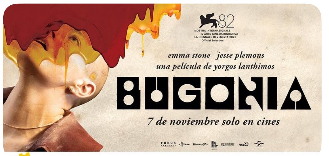 👉 Sorteamos 5 entradas dobles para ver #BUGONIA  desde su estreno en cines. 
 
🍀Para conseguir 1:
 
1. Sigue a <a href="/CINEMANIA_ES/">CINEMANIA_ES</a> y <a href="/Universal_Spain/">Universal Pictures</a> 
2. Da ❤️ y retuitea
3. Etiqueta a tu acompañante y deja un comentario con #Bugonia 
 
⭐️ Gran estreno solo en cines el 7/11