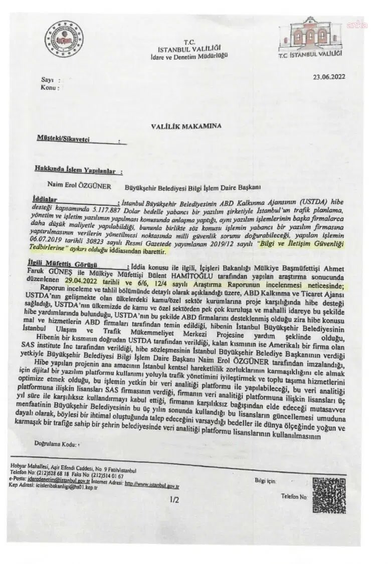İBB’ye yönelik veri sızıntısı suçlaması daha önce de yapılmış ve İstanbul Valisi Ali Yerlikaya'nın 23 Haziran 2022 tarihli oluruyla yapılan incelemede veri sızıntısın rastlanmamış.
Bu da CHP Grup Başkanvekili Gökhan Günaydın tarafından paylaşılan belgesi 👇🏽