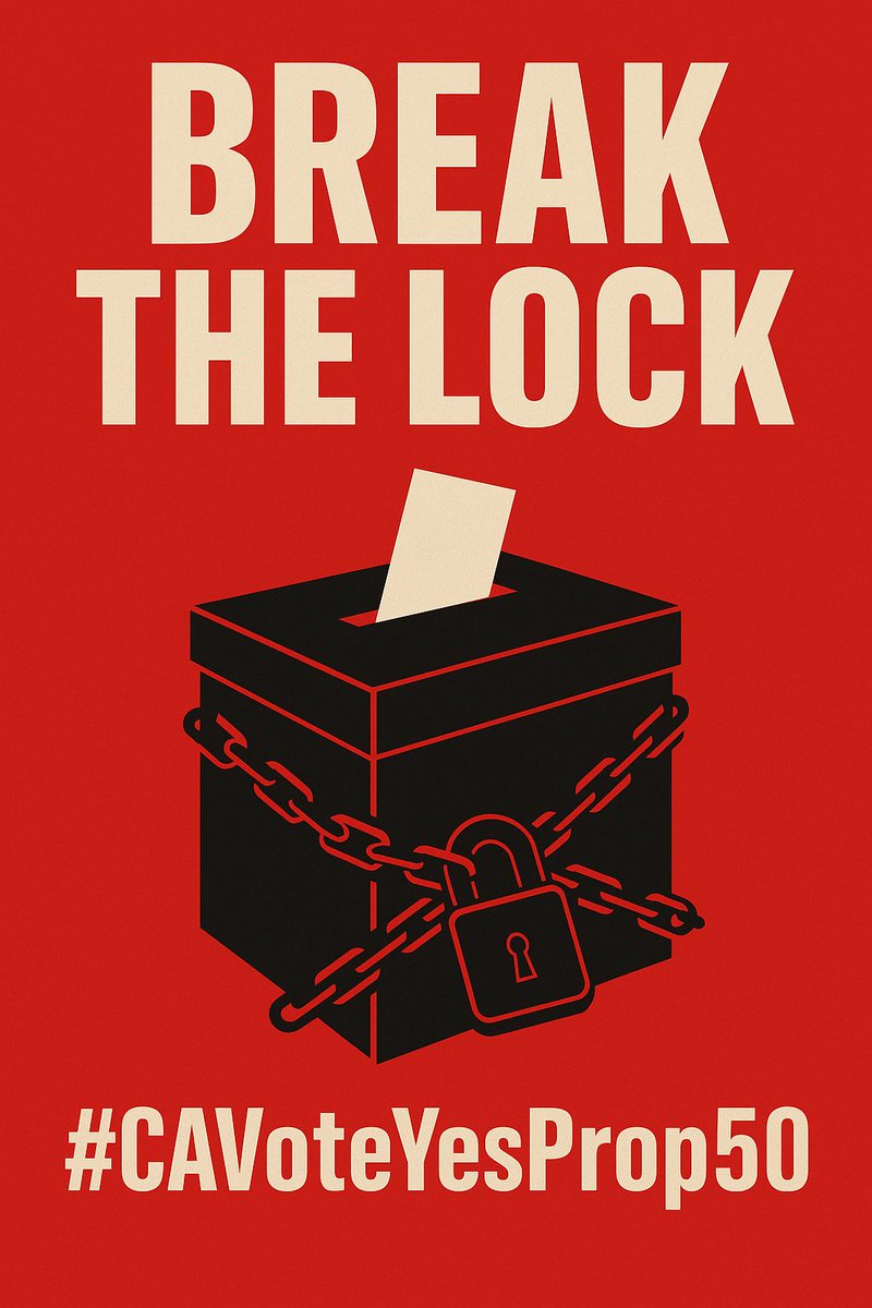 realTuckFrumper's tweet image. If we let this slide, 2026 and 2028 are already fixed.
Not hypothetical. Not dramatic.
Rigged. On paper. Right now.
Vote like this is the last fair vote you get.

#CAVoteYesProp50