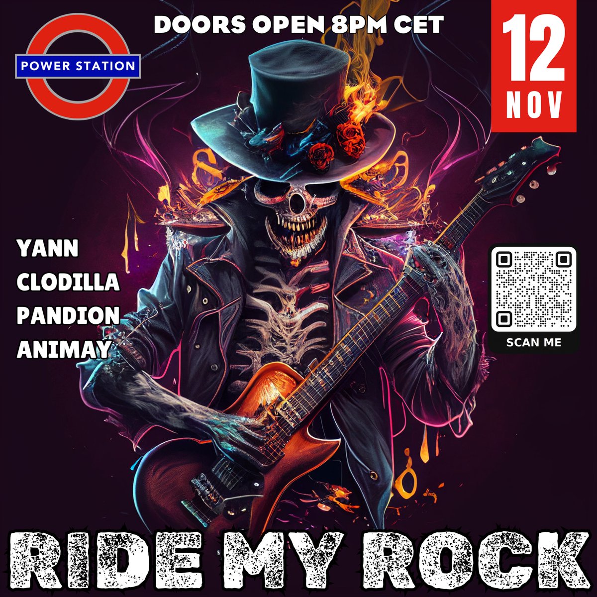 Get ready to crank it up to 11 at Power Station’s “Ride My Rock” - Wednesday 12 November from 8pm CET! Four powerhouse DJs: Yann, Clodilla, Pandion, and Animay, will be melting faces and blowing amps all night long. If your neighbours don’t complain, did you even rock hard