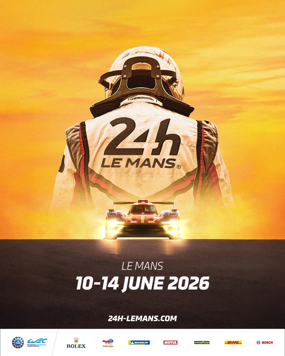 It's becoming official... Look at this poster for the <a href="/24hoursoflemans/">24 Hours of Le Mans</a> 2026 😍  do you like it?

Make sure to pre-register on 1st-tickets.co.uk/event/le-mans-… to be informed when sales open 👀

#lemans24 #WEC <a href="/FIAWEC/">FIA World Endurance Championship</a>