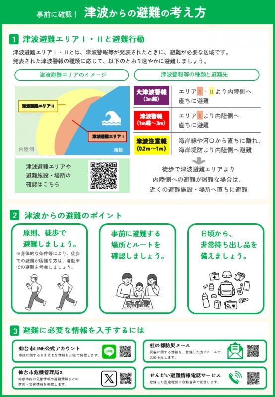 【お知らせ】
11月5日（水）午前9時45分より津波避難訓練を実施します。携帯電話に緊急速報メールを配信します。ご承知おきください。詳細は下記URLをご確認ください。#仙台
city.sendai.jp/gensaisuishin/…
