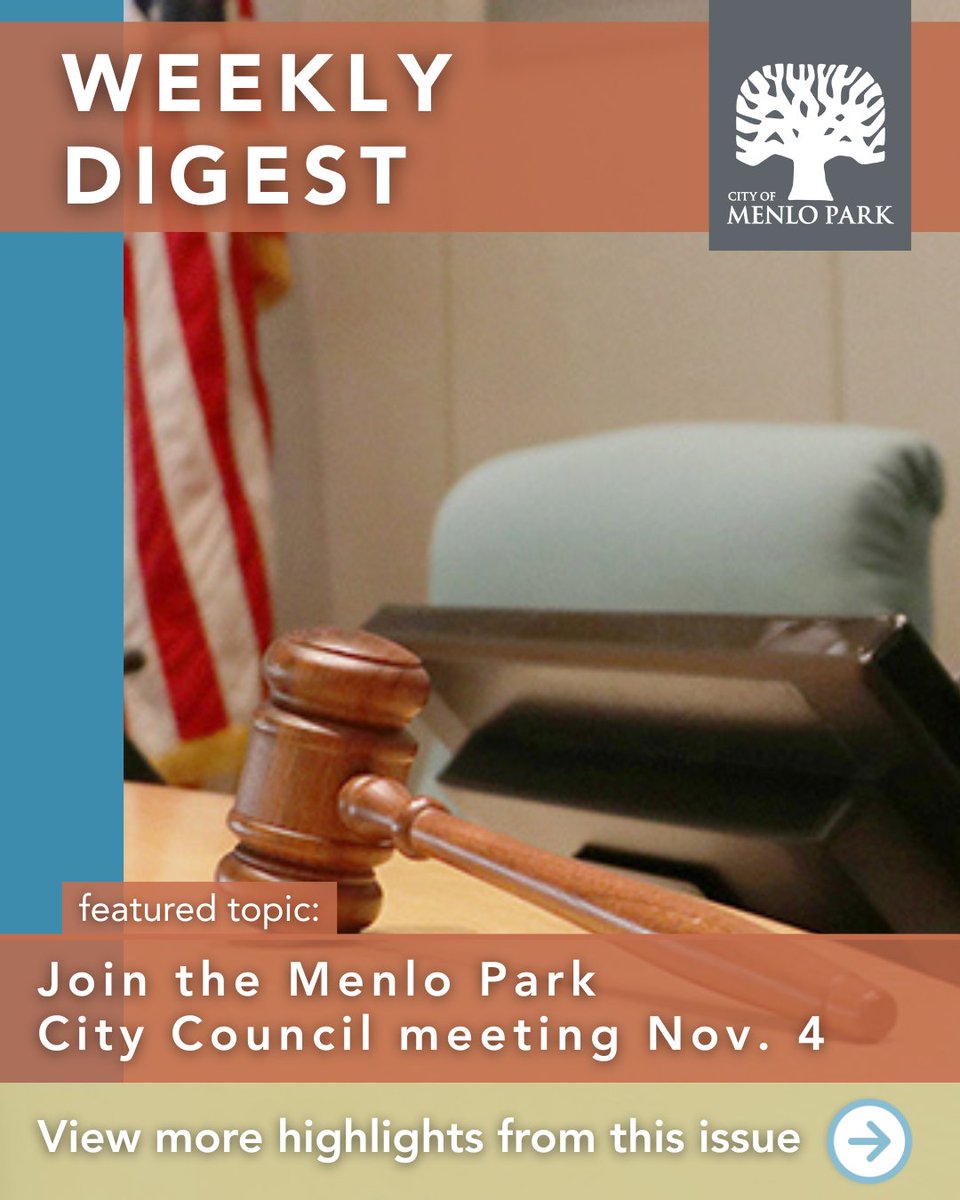 CityofMenloPark's tweet image. View this week’s #WeeklyDigest: publicinput.com/Email/n606811 and subscribe: publicinput.com/weeklydigest