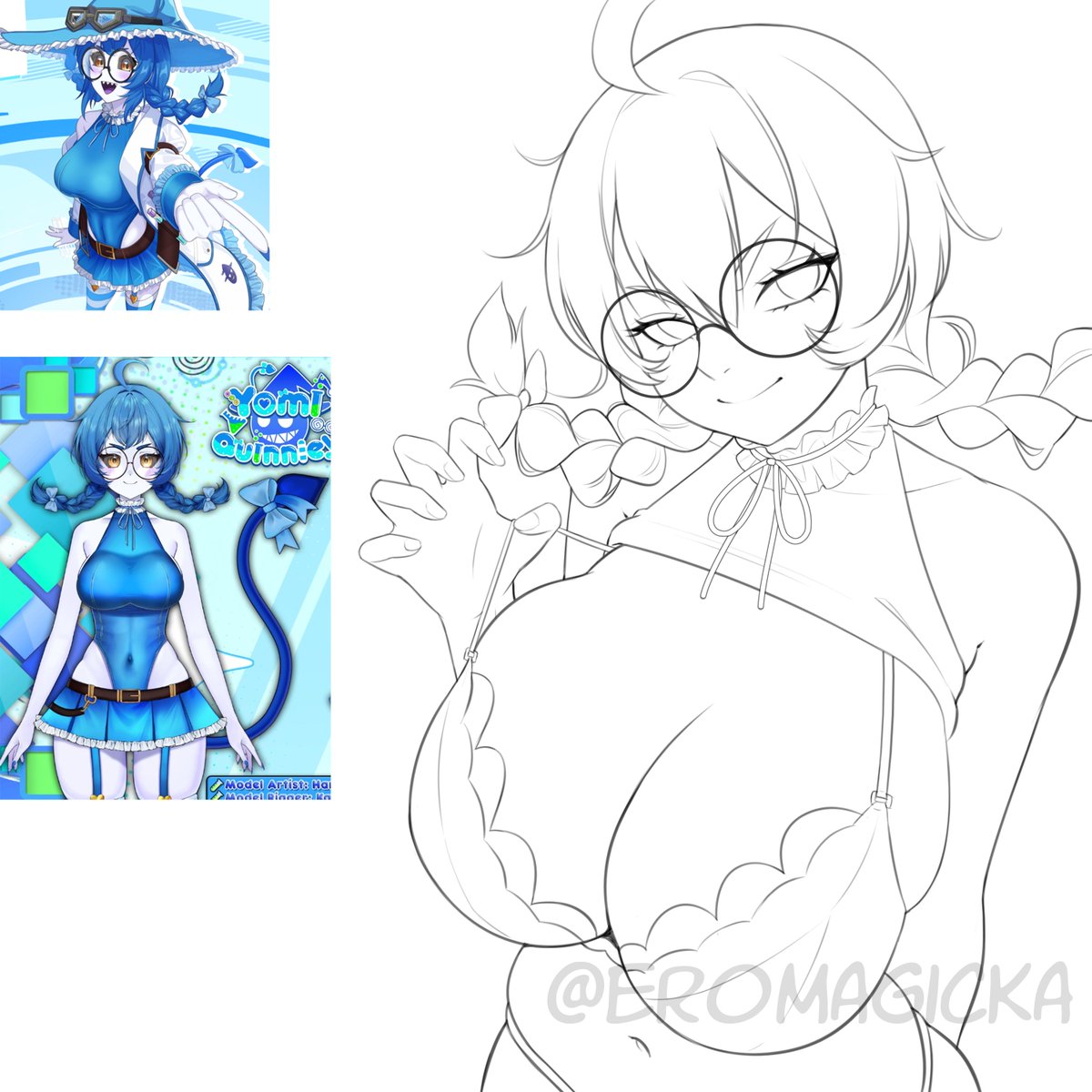 An old Yomi sketch I did to beat depression + a present for a friend <33
her big bazoongas really cured my illness 
<a href="/Yomis18Lab/">Yomis18Lab🔞🧪</a>