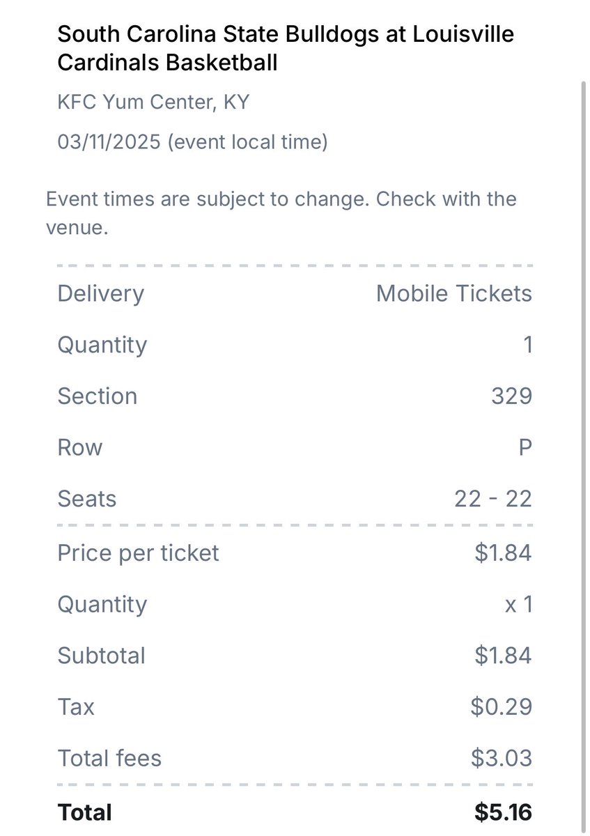 Less than $2 tickets on StubHub before fees for the Louisville basketball opener.   

This is what the secondary market brings you.