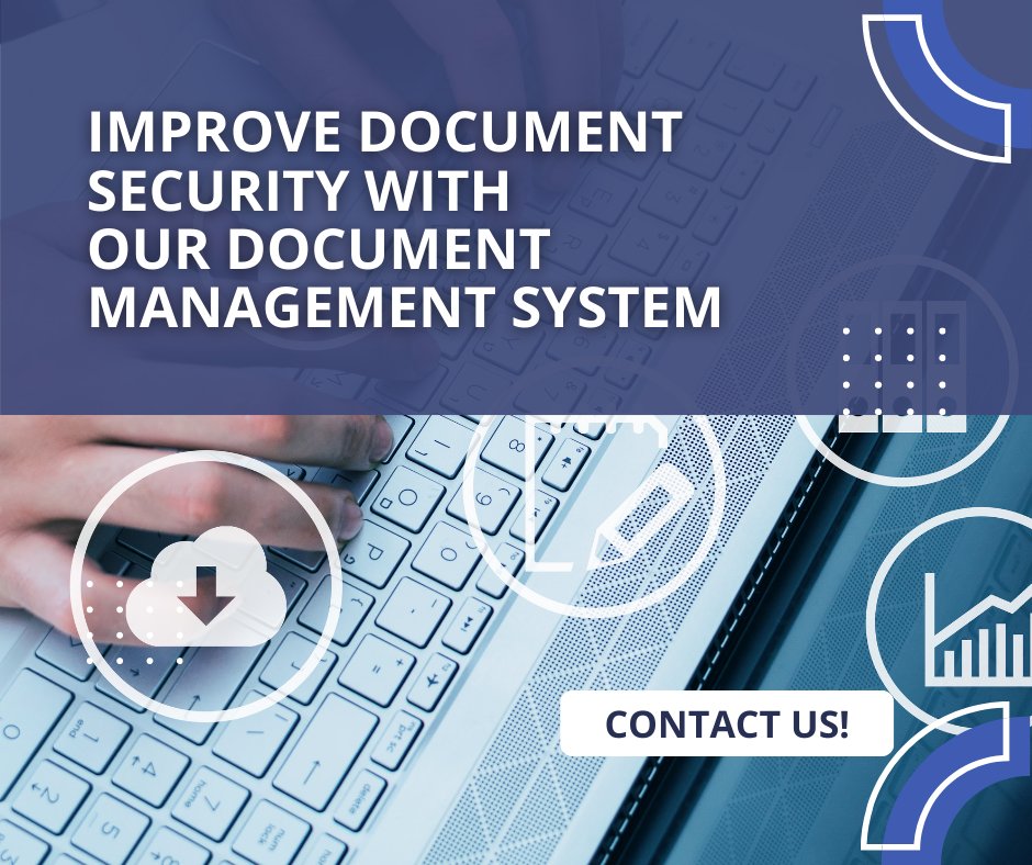 Docutrend's tweet image. Looking for a way to improve document security at your workplace? Our Document Management System could be just what you need.

Get in touch with us today to learn more.